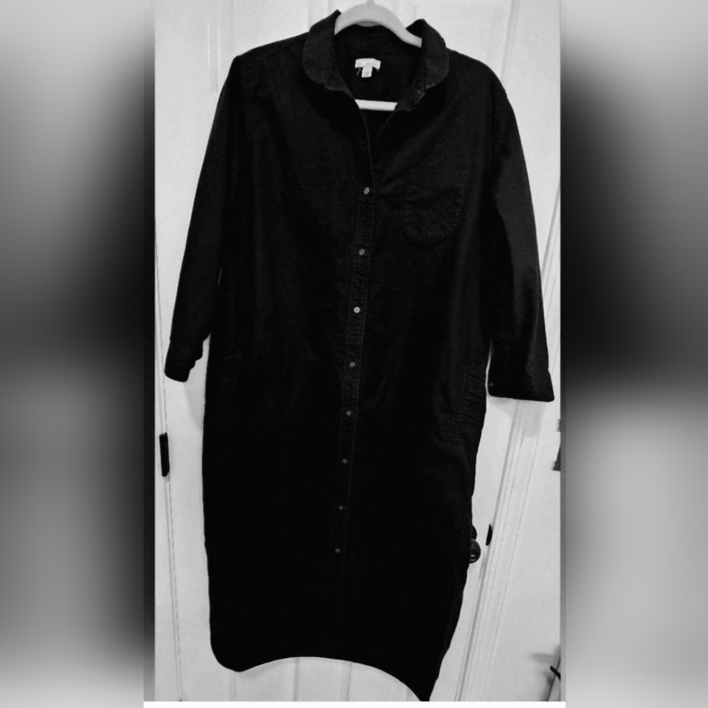 Y2K GAP “Designed & Crafted” Shirt Dress – Size Large – Black